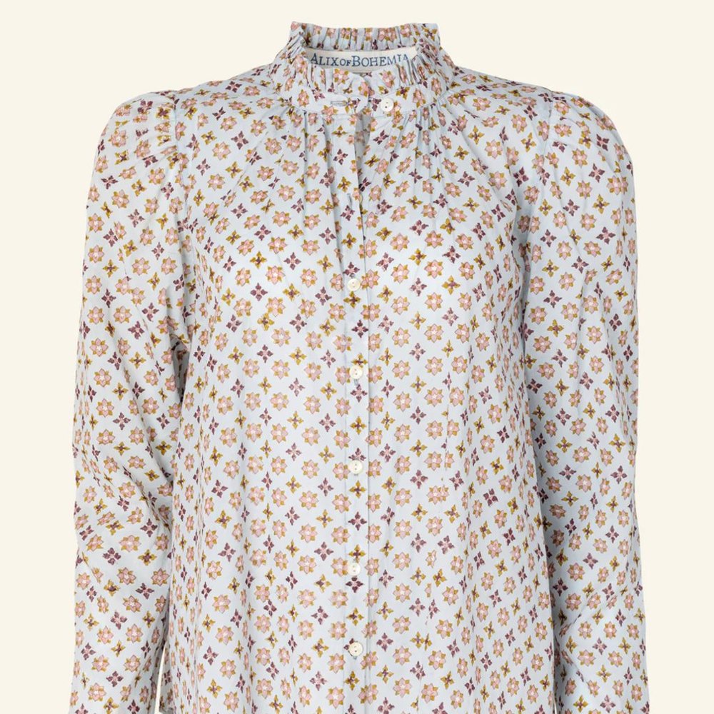 Alix of Bohemia Annabel Blue Smoke Shirt S